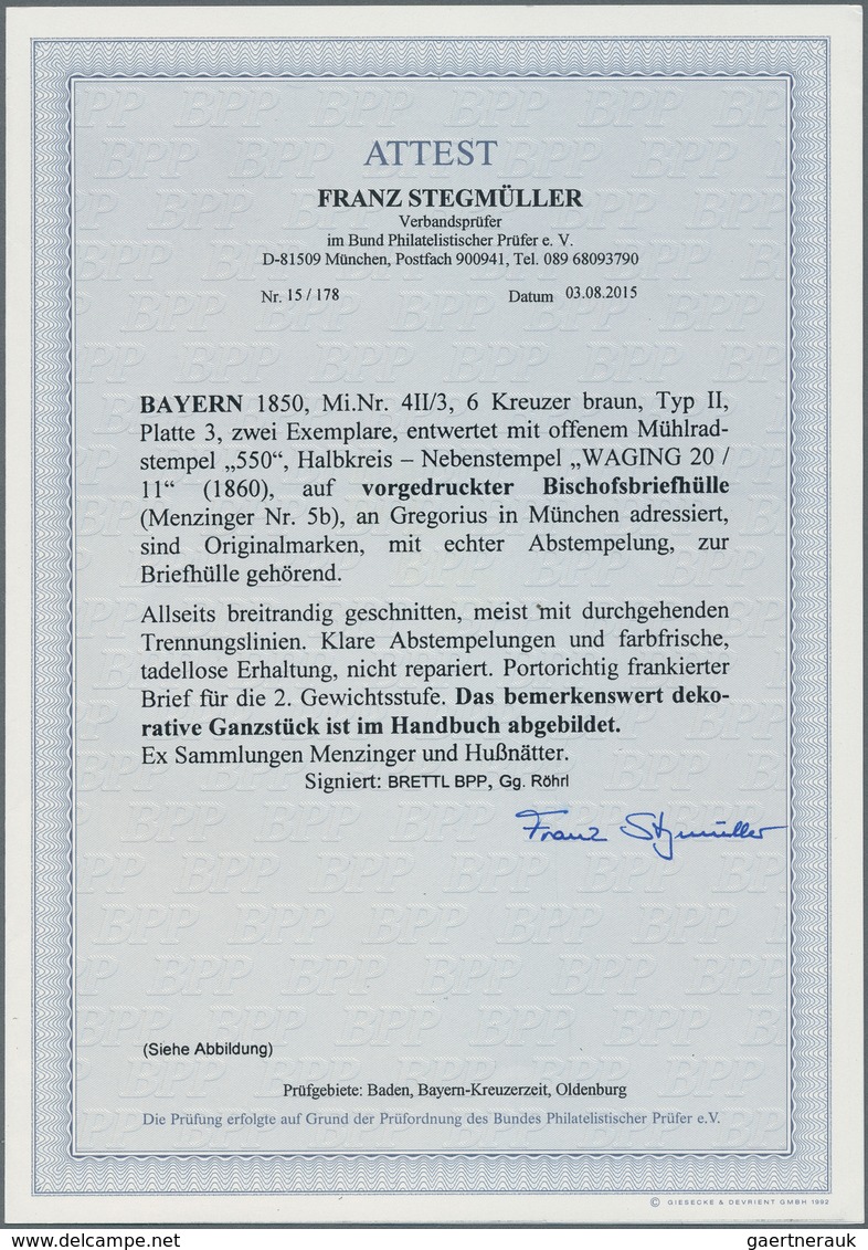 Bayern - Marken Und Briefe: 1849/1860: ZWÖLF Ausgesucht Attraktive BISCHOFSBRIEFE In Vorbildlicher E - Other & Unclassified