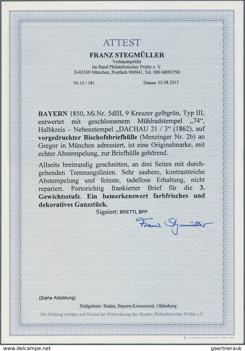 Bayern - Marken und Briefe: 1849/1860: ZWÖLF ausgesucht attraktive BISCHOFSBRIEFE in vorbildlicher E