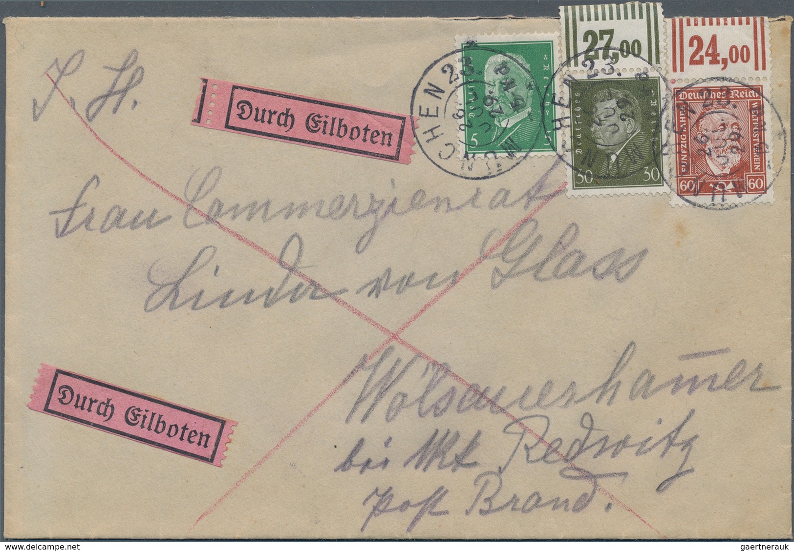 Deutsches Reich: 1875/1945 ca., EILBOTEN, reichhaltiger Sammlungsbestand mit ca.160 Eilboten-Belegen