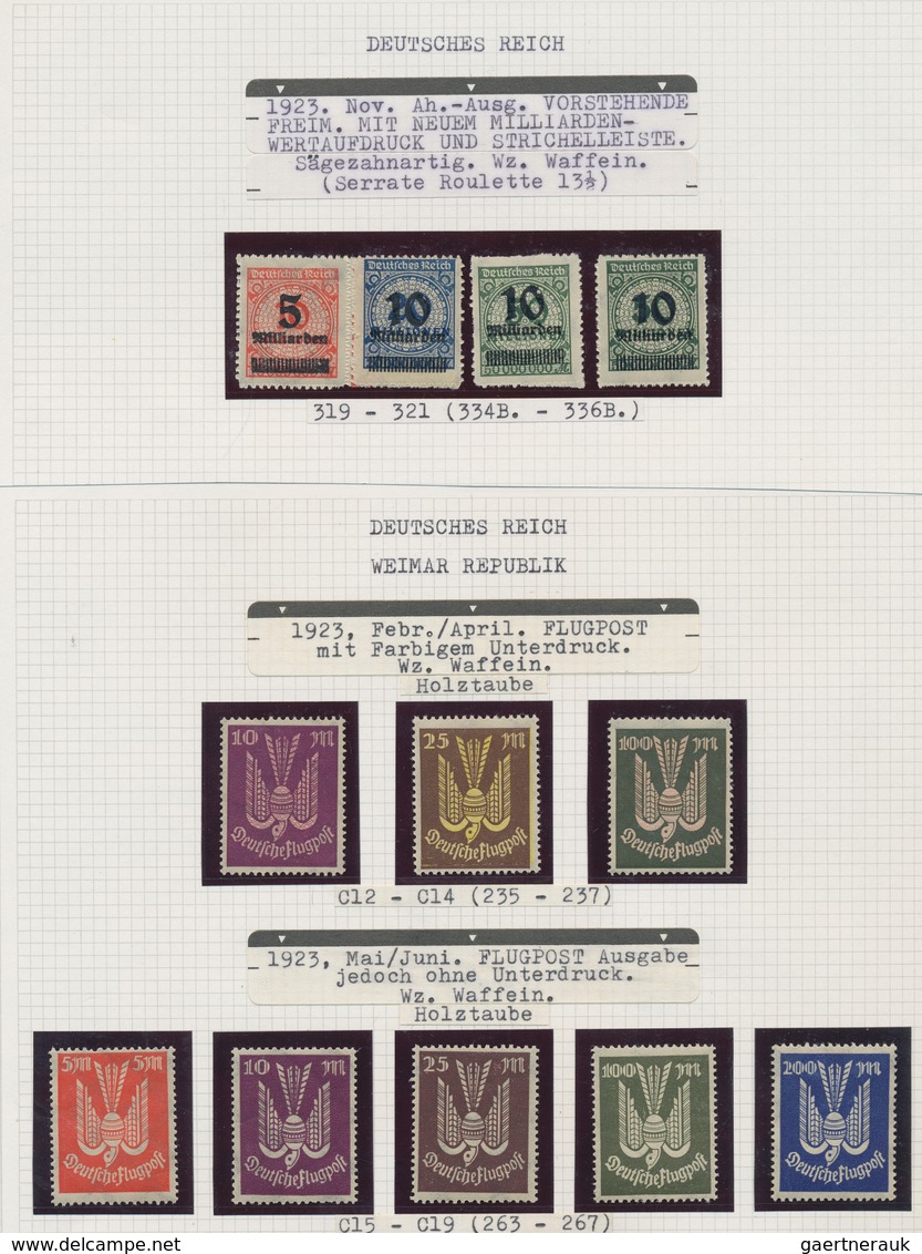 Deutsches Reich - Inflation: 1919/1923, In Den Hauptnummern Ziemlich Komplette Postfrische Sammlung - Sammlungen