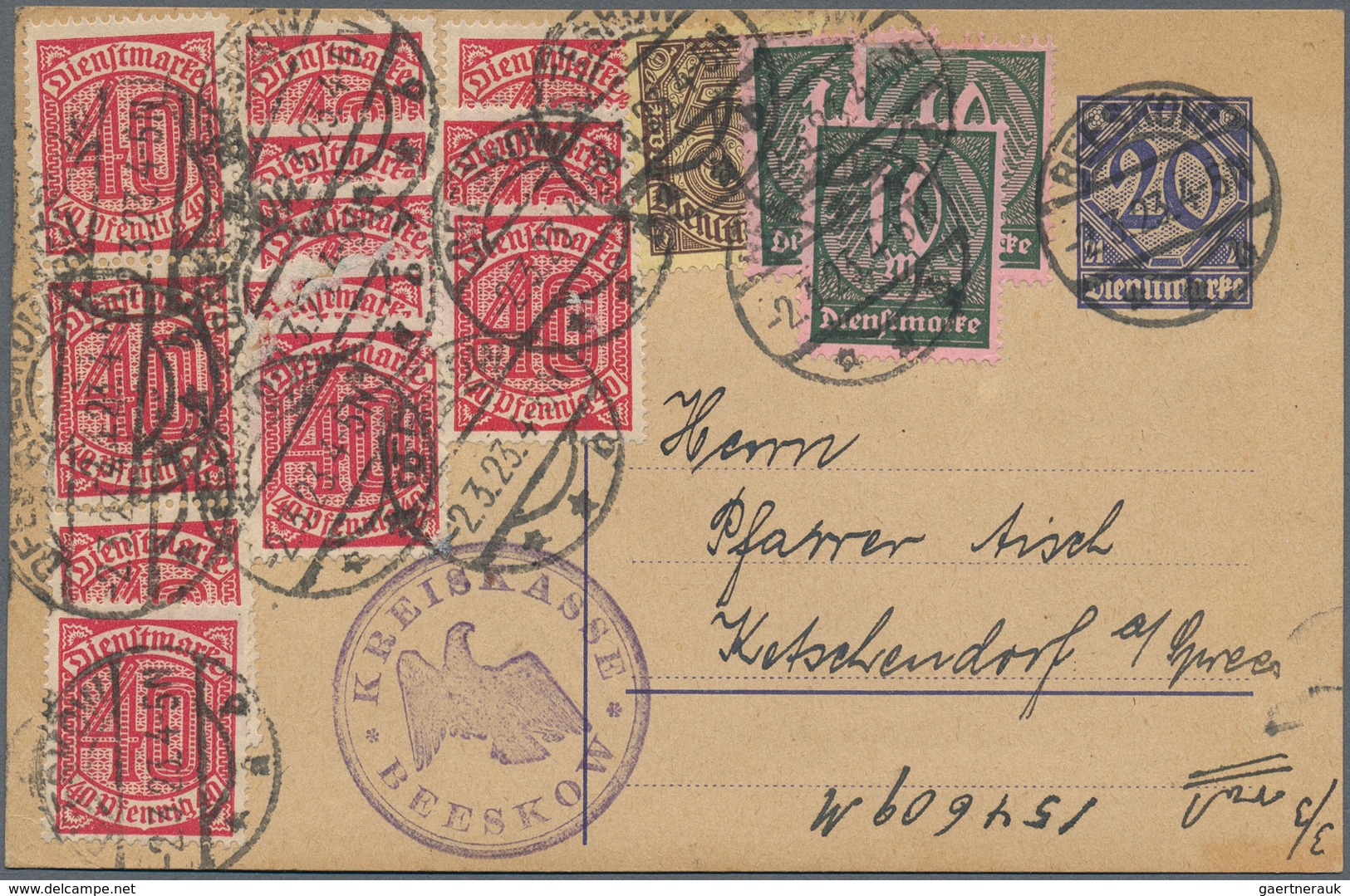 Deutsches Reich - Inflation: 1922/1923, Spannendes Konvolut Mit Ca.120 Belegen, Hauptsächlich Massen - Collections