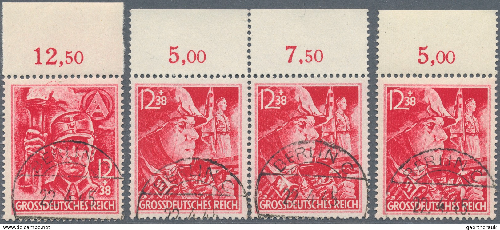 Deutsches Reich - 3. Reich: 1945, SA/SS-Mann, Mi.Nr. 909/910 Gestempelt Mit Plattenfehler Vom Oberra - Used Stamps