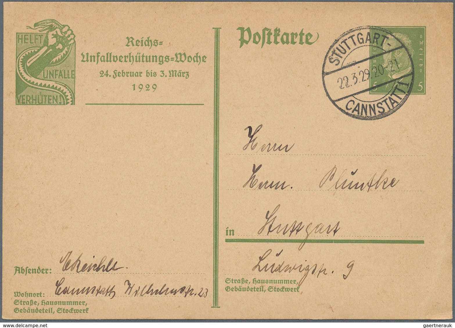 Deutsches Reich - Ganzsachen: 1873/1943 Ca., Sammlungsbestand Mit Ca.250 Gebrauchten Ganzsachenkarte - Other & Unclassified