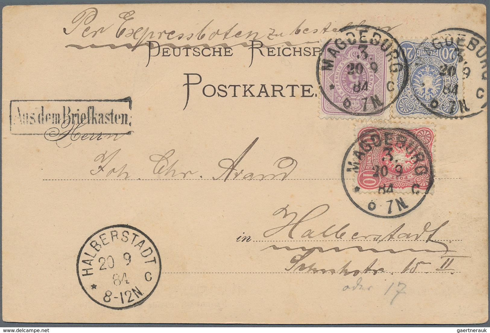 Deutsches Reich - Stempel: 1873/1944 Ca., "AUS DEM BRIEFKASTEN", Hochwertiger Sammlungsbestand Mit C - Franking Machines (EMA)