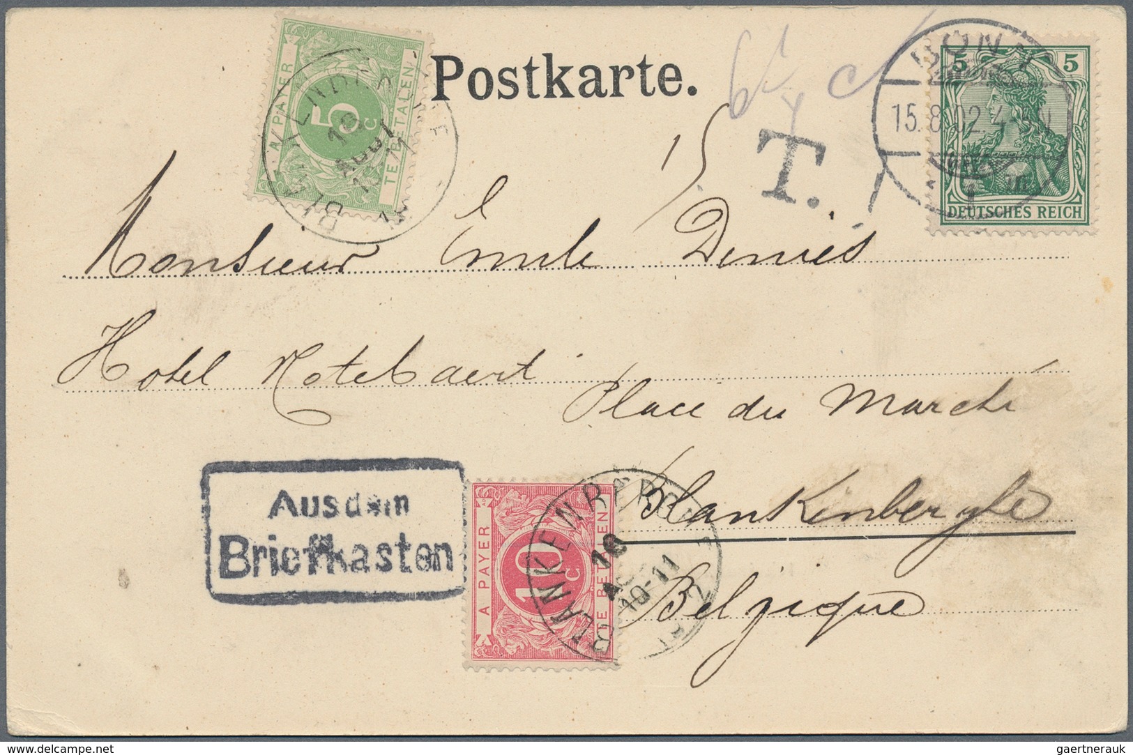 Deutsches Reich - Stempel: 1873/1944 ca., "AUS DEM BRIEFKASTEN", hochwertiger Sammlungsbestand mit c