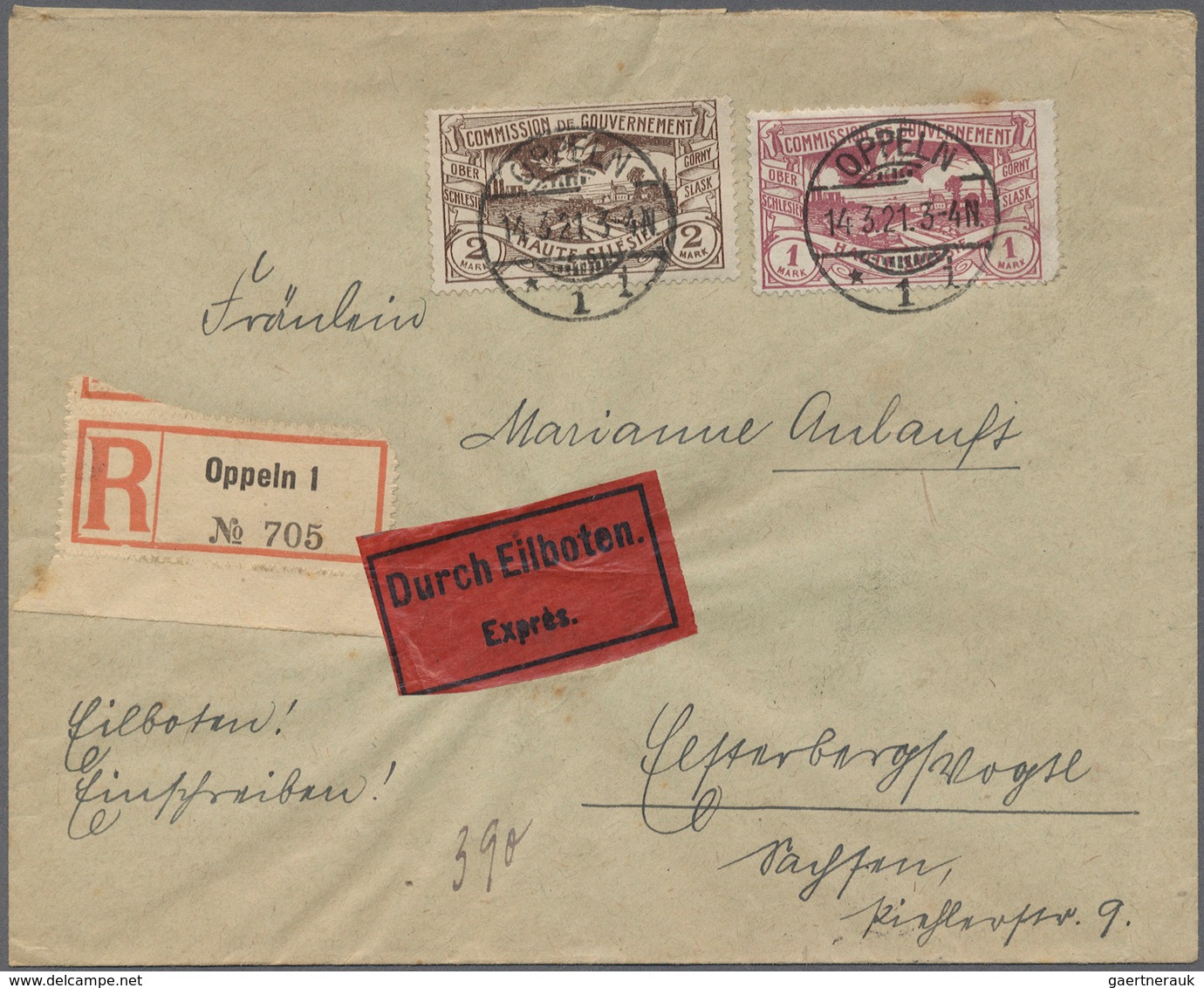 Deutsche Abstimmungsgebiete: Oberschlesien: 1920/1921, 10 Briefe, Frankiert Mit Freimarken "Schlesis - Other & Unclassified