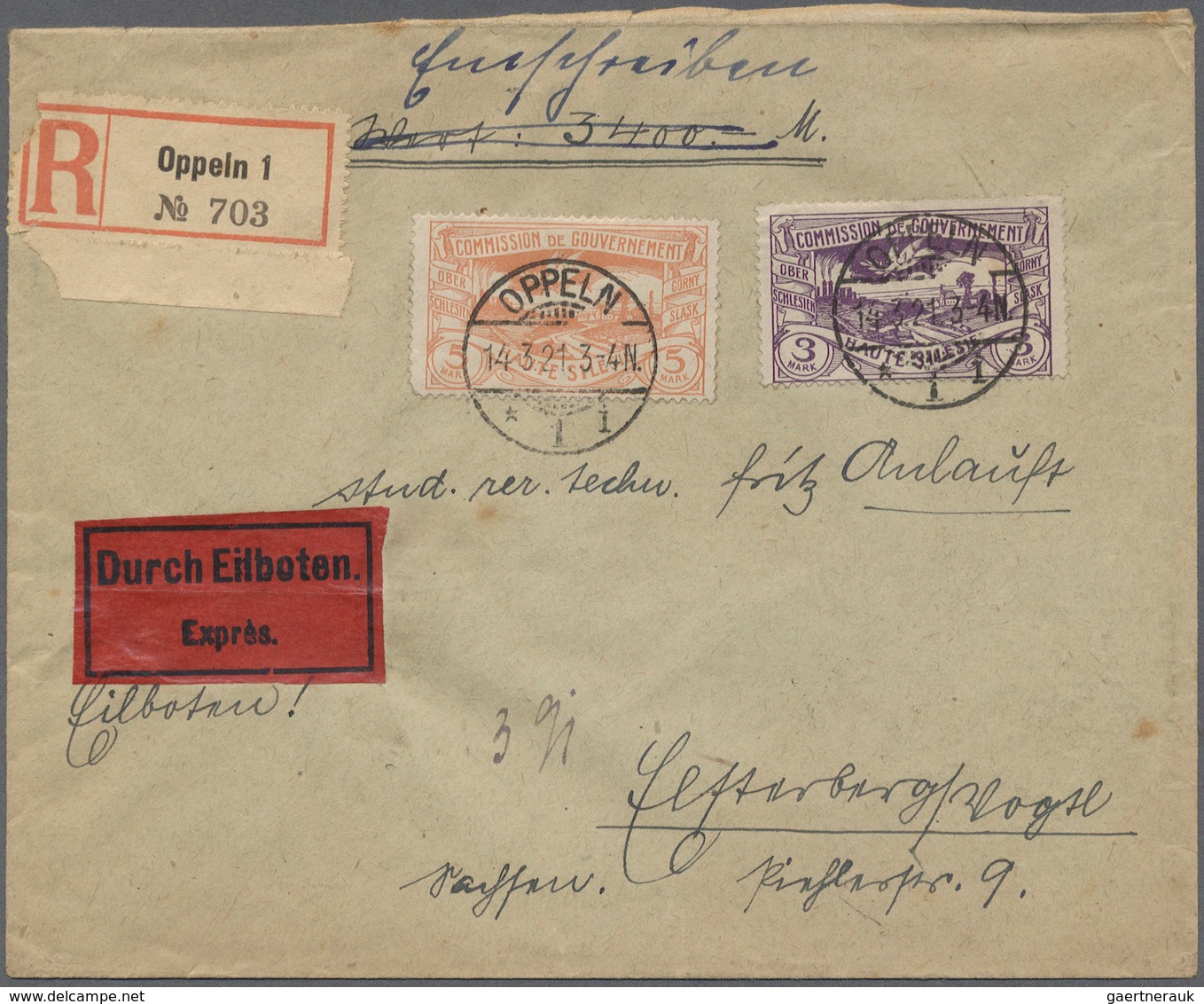 Deutsche Abstimmungsgebiete: Oberschlesien: 1920/1921, 10 Briefe, Frankiert Mit Freimarken "Schlesis - Other & Unclassified