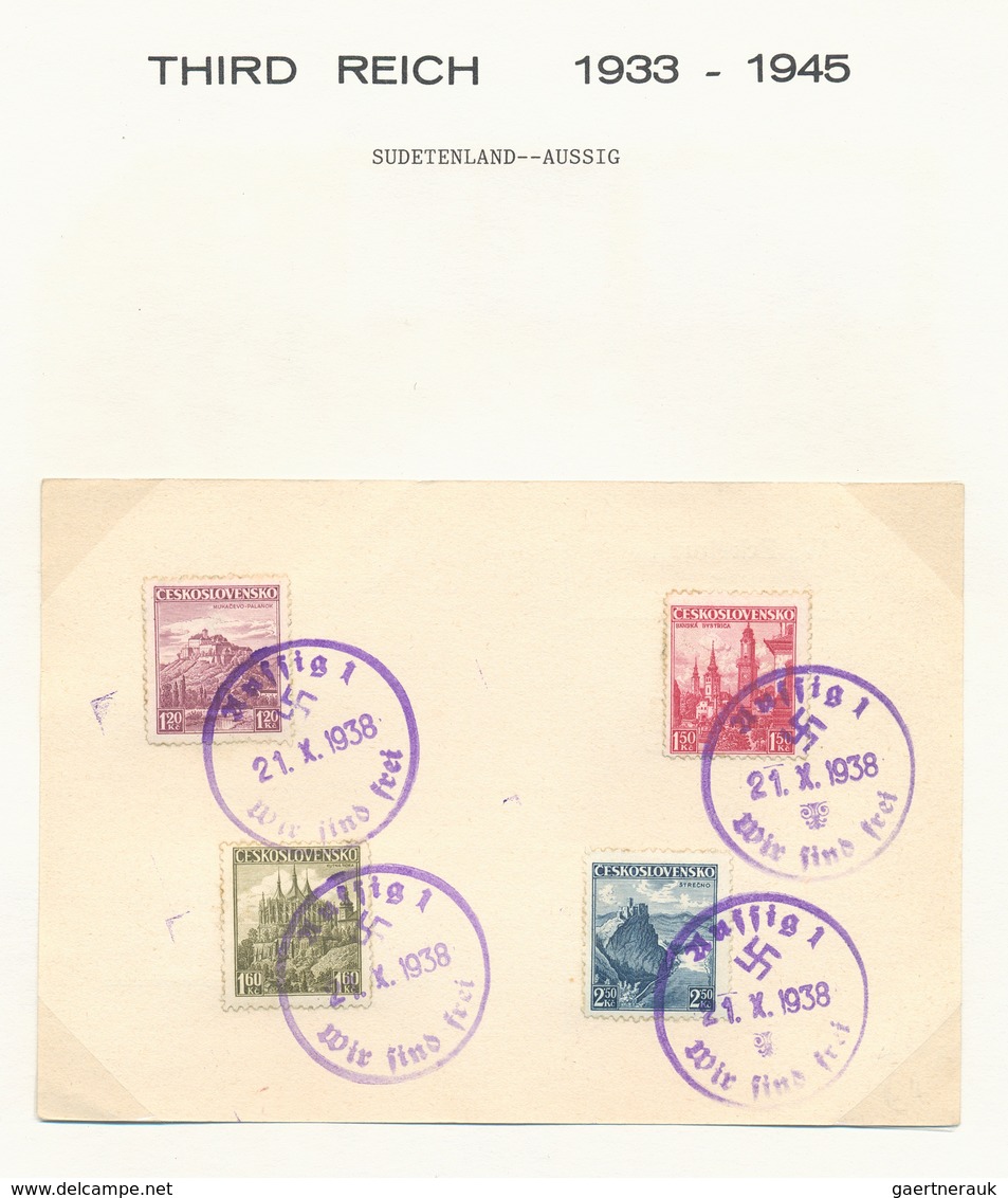 Sudetenland: 1938, Sammlung von ca. 43 Briefen und Karten mit entsprechenden Notstempeln in guter Vi