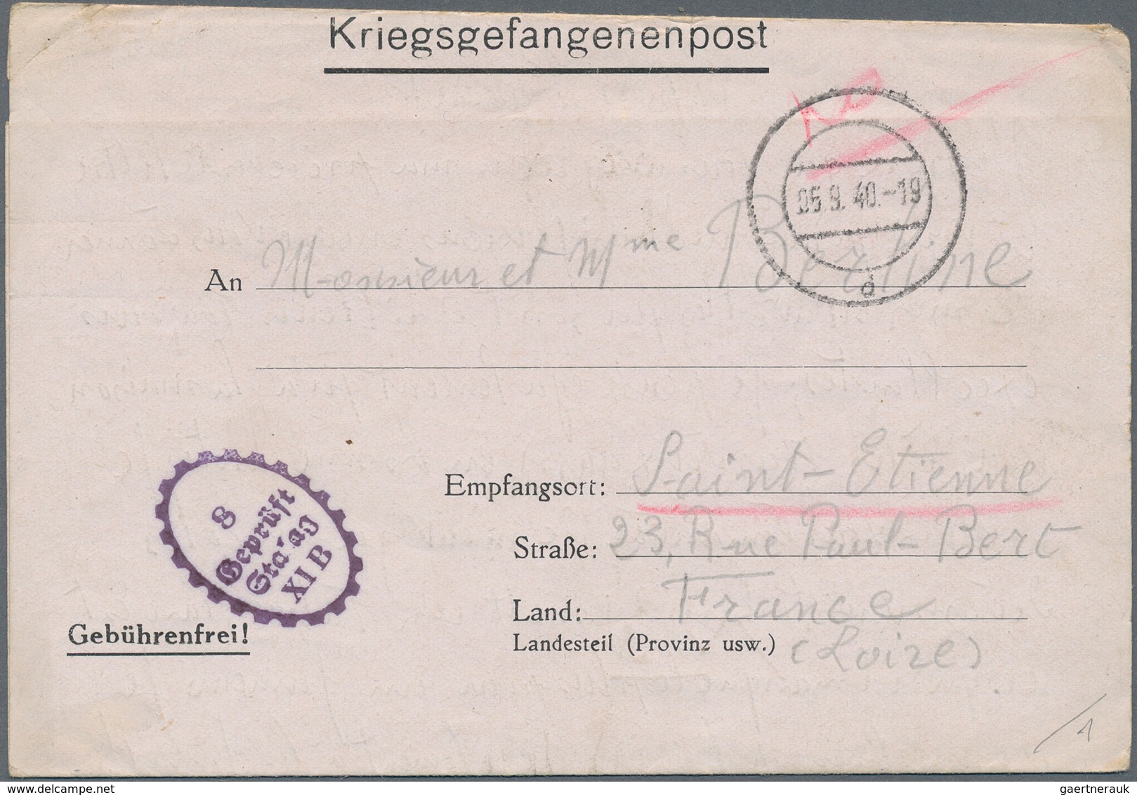 Kriegsgefangenen-Lagerpost: 1940/1943, Französische Kriegsgefangene In Deutschland, Posten Von Ca. 3 - Other & Unclassified