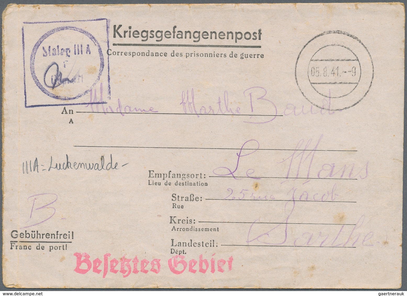 Kriegsgefangenen-Lagerpost: 1940/1943, Französische Kriegsgefangene In Deutschland, Posten Von Ca. 3 - Other & Unclassified