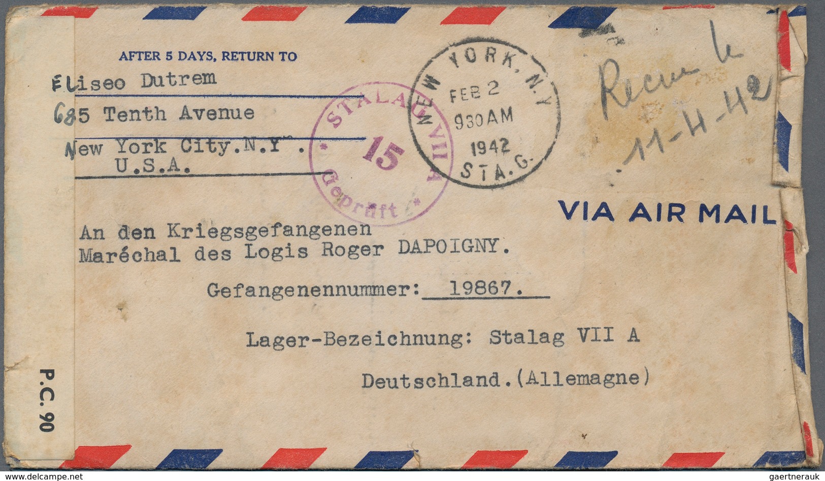 Kriegsgefangenen-Lagerpost: 1940/1943, Französische Kriegsgefangene in Deutschland, Posten von ca. 3