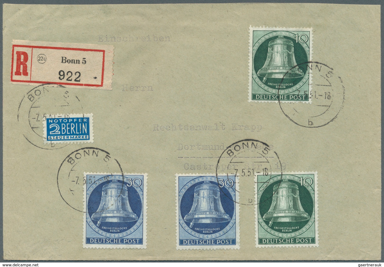 Deutschland Nach 1945: 1945/1956, Kleiner Posten Von 12 Belegen Mit Fast Nur Besseren Frankaturen, U - Collections