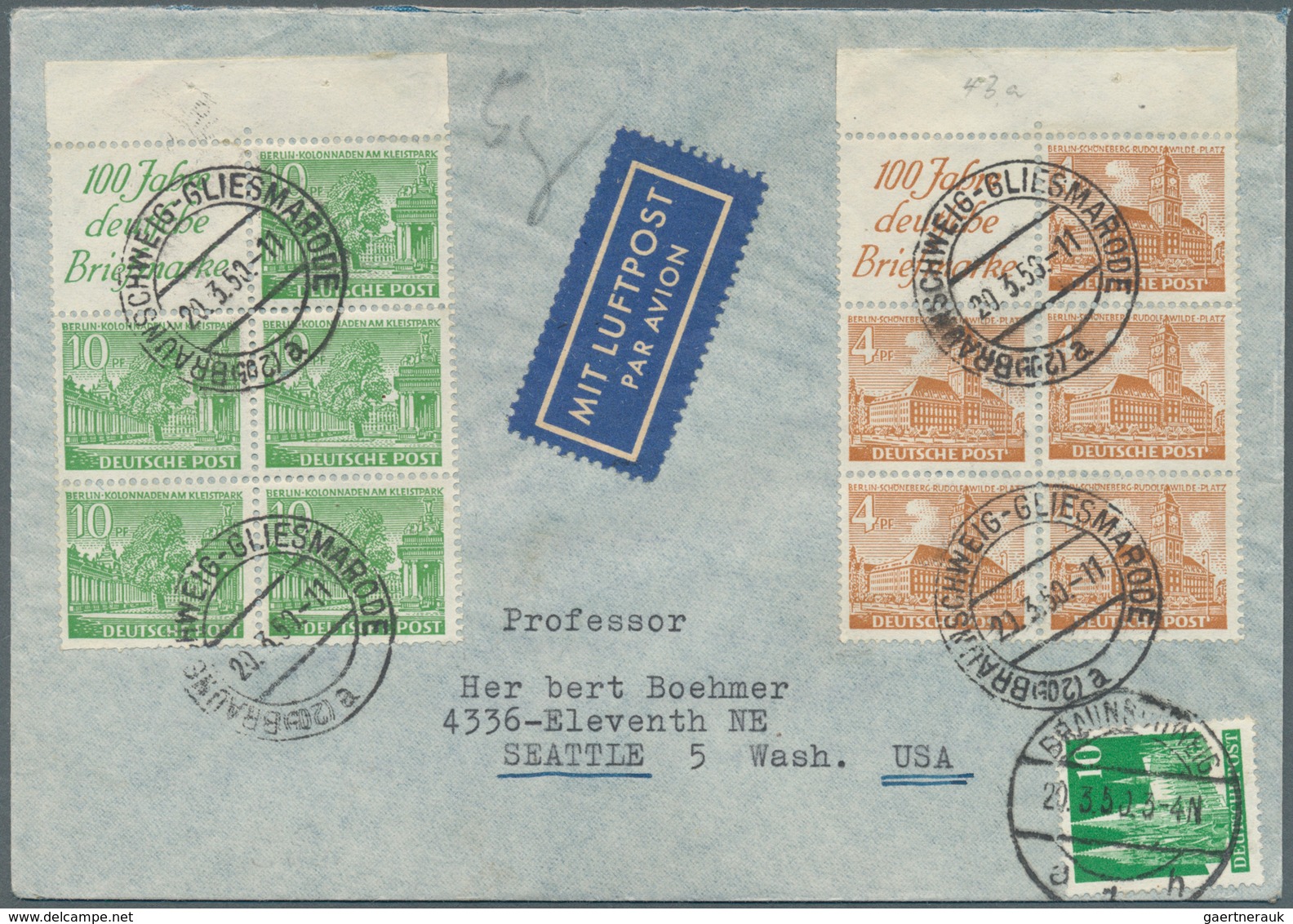Deutschland Nach 1945: 1945/1956, Kleiner Posten Von 12 Belegen Mit Fast Nur Besseren Frankaturen, U - Collections