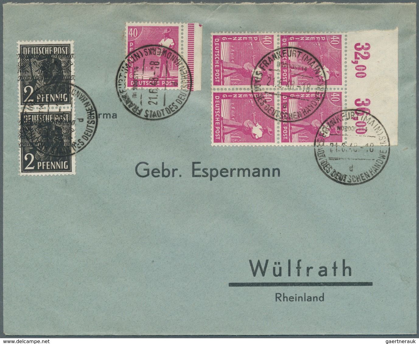 Deutschland Nach 1945: 1945/1956, Kleiner Posten Von 12 Belegen Mit Fast Nur Besseren Frankaturen, U - Sammlungen