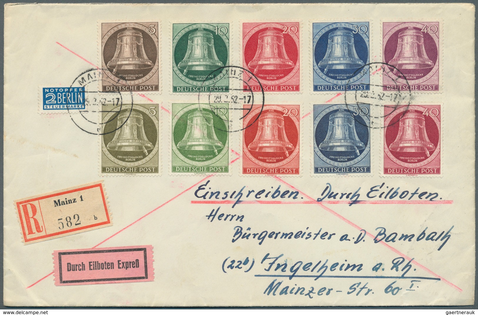 Deutschland Nach 1945: 1945/1956, Kleiner Posten Von 12 Belegen Mit Fast Nur Besseren Frankaturen, U - Collections