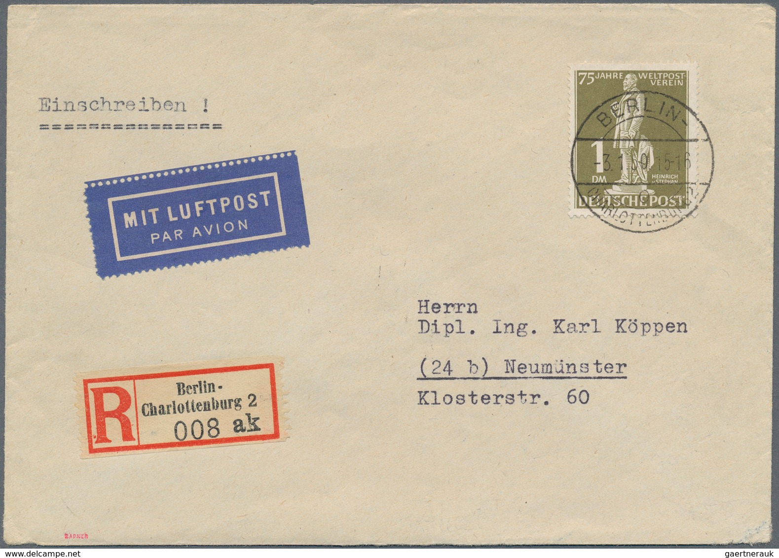 Deutschland Nach 1945: 1945/1960 Ca., Reichhaltiger Posten Mit über 120 Belegen, Dabei Kontrollrat, - Collections