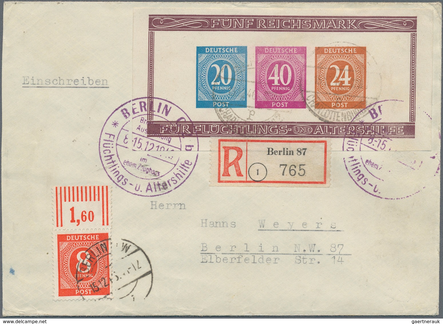 Deutschland Nach 1945: 1945/1960 Ca., Reichhaltiger Posten Mit über 120 Belegen, Dabei Kontrollrat, - Collections