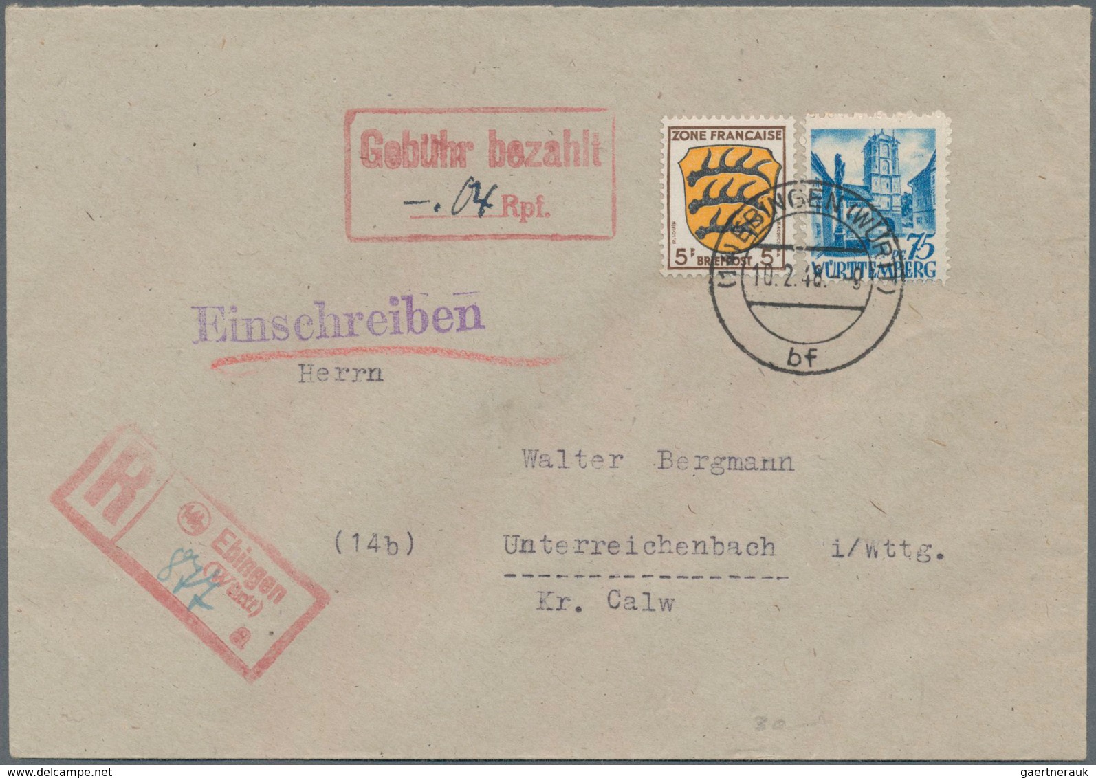 Deutschland Nach 1945: 1945-1948, Partie Mit Rund 50 Belegen Mit Teilbar-Frankaturen Der Westzonen, - Collections