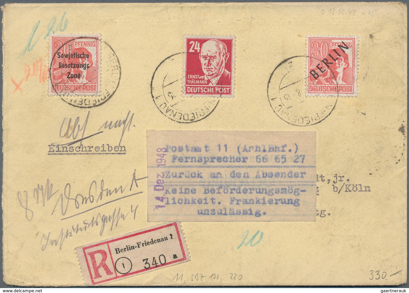 Deutschland nach 1945: 1945-1982, Besonderheiten, Partie mit rund 250 Briefen und Belegen, dabei Nac