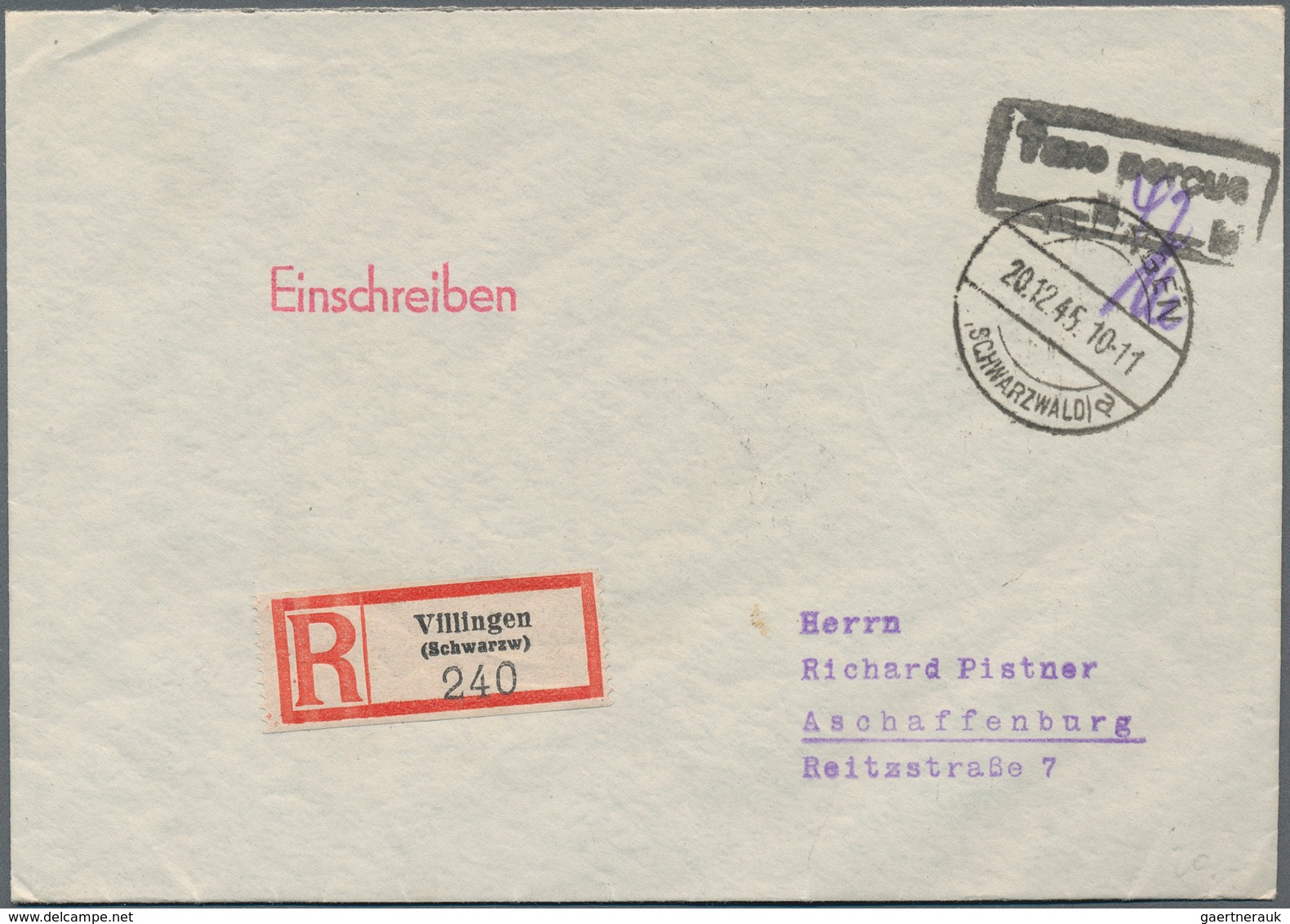 Alliierte Besetzung - Gebühr Bezahlt: 1945-1950, Partie mit über 700 Briefen und Belegen mit "Gebühr