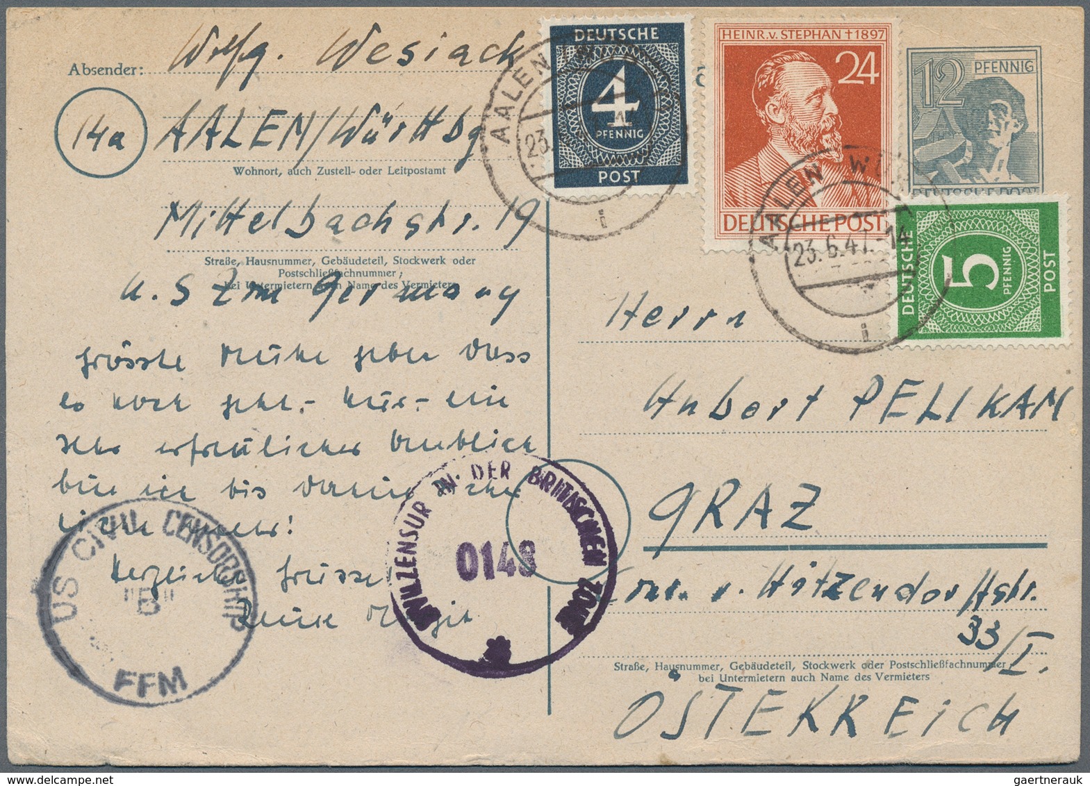 Alliierte Besetzung - Gemeinschaftsausgaben: 1946/1948, Ziffern/Arbeiter, Partie Von Ca. 34 Belegen - Other & Unclassified