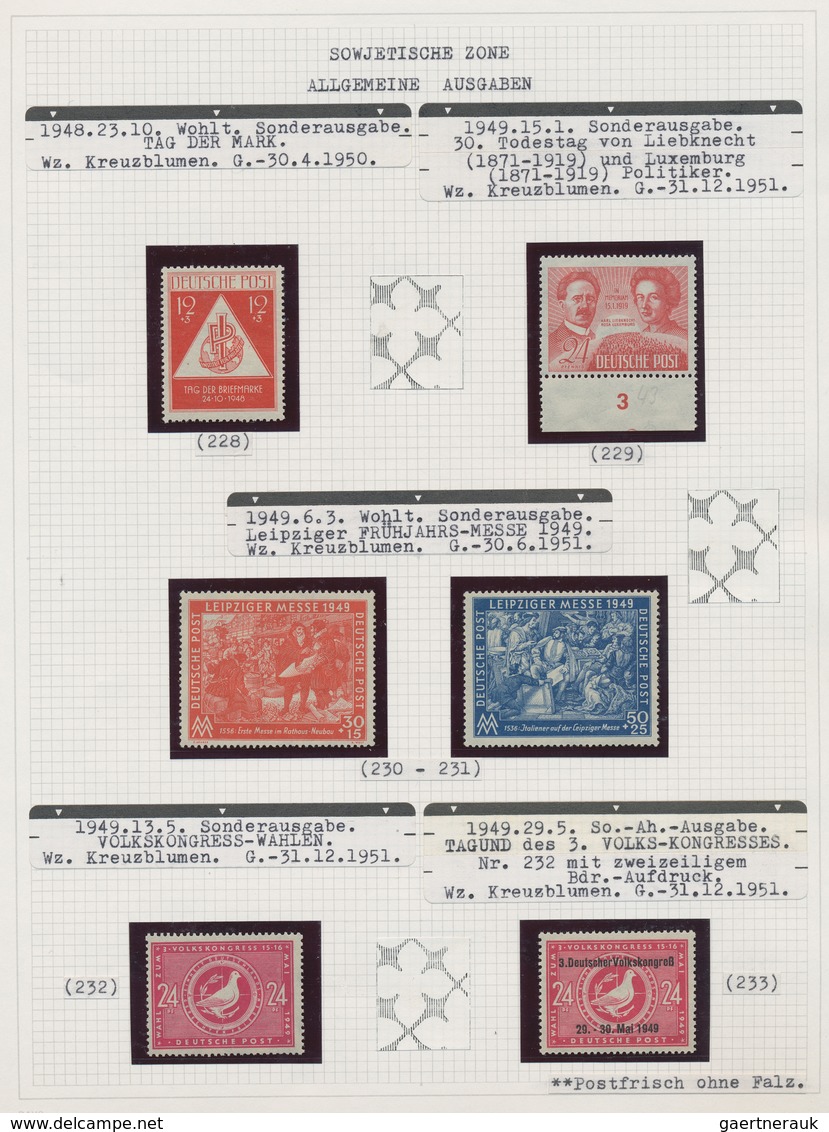 Sowjetische Zone: 1945/1949, Postfrische Sammlung Auf Albenblättern, Dabei Bären-Ausgabe MiNr. 1/7 B - Other & Unclassified