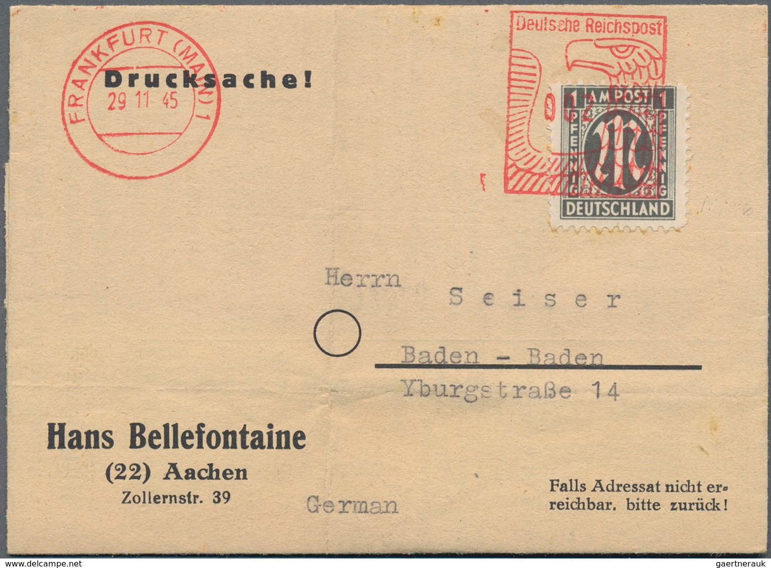 Bizone: 1945-1950, Partie Mit Rund 220 Briefen Und Belegen AM-Post Bis Bauten, Dabei R-Briefe, 10fac - Sonstige & Ohne Zuordnung