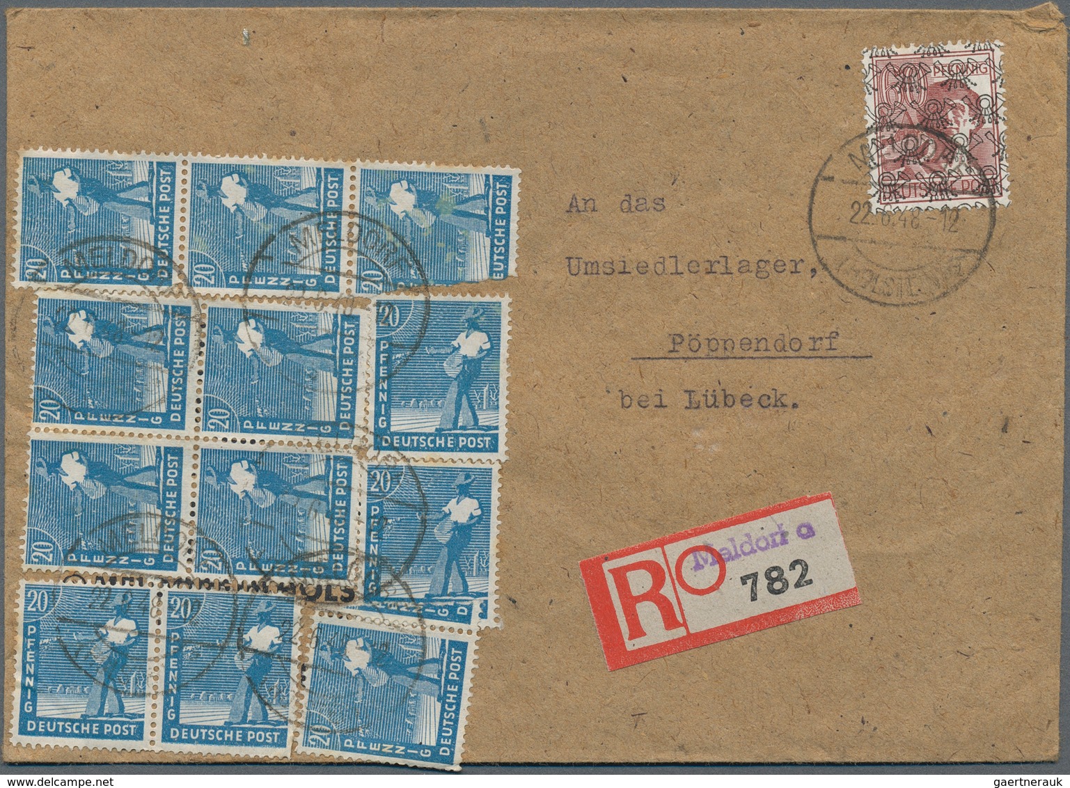 Bizone: 1945-1950, Partie Mit Rund 220 Briefen Und Belegen AM-Post Bis Bauten, Dabei R-Briefe, 10fac - Sonstige & Ohne Zuordnung