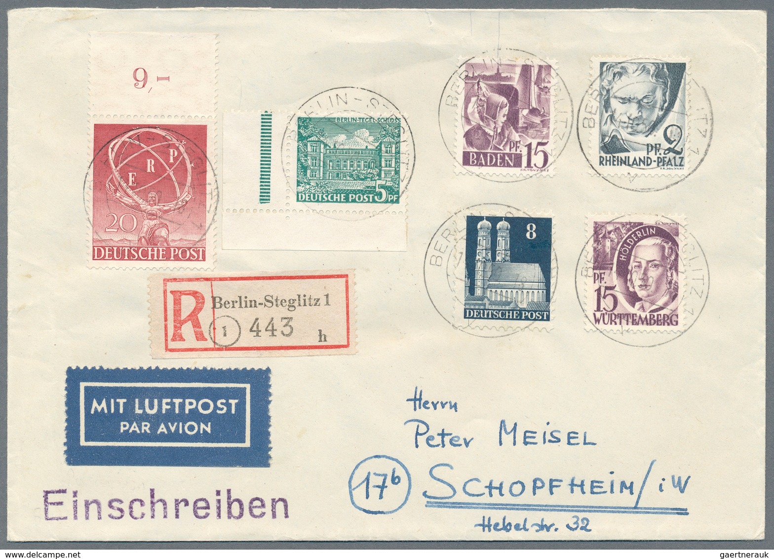 Bundesrepublik Deutschland: 1950 - 1961, Kleiner Posten Von 6 Briefen Mit Sonderstempel Ohne Anschri - Sammlungen