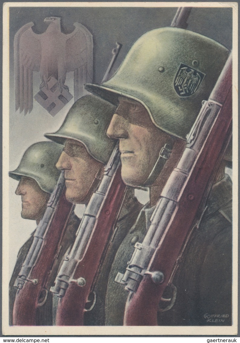 Ansichtskarten: Propaganda: 1939/1945: Bestand von 11 Propagandakarten, meist bessere Motive, in übe