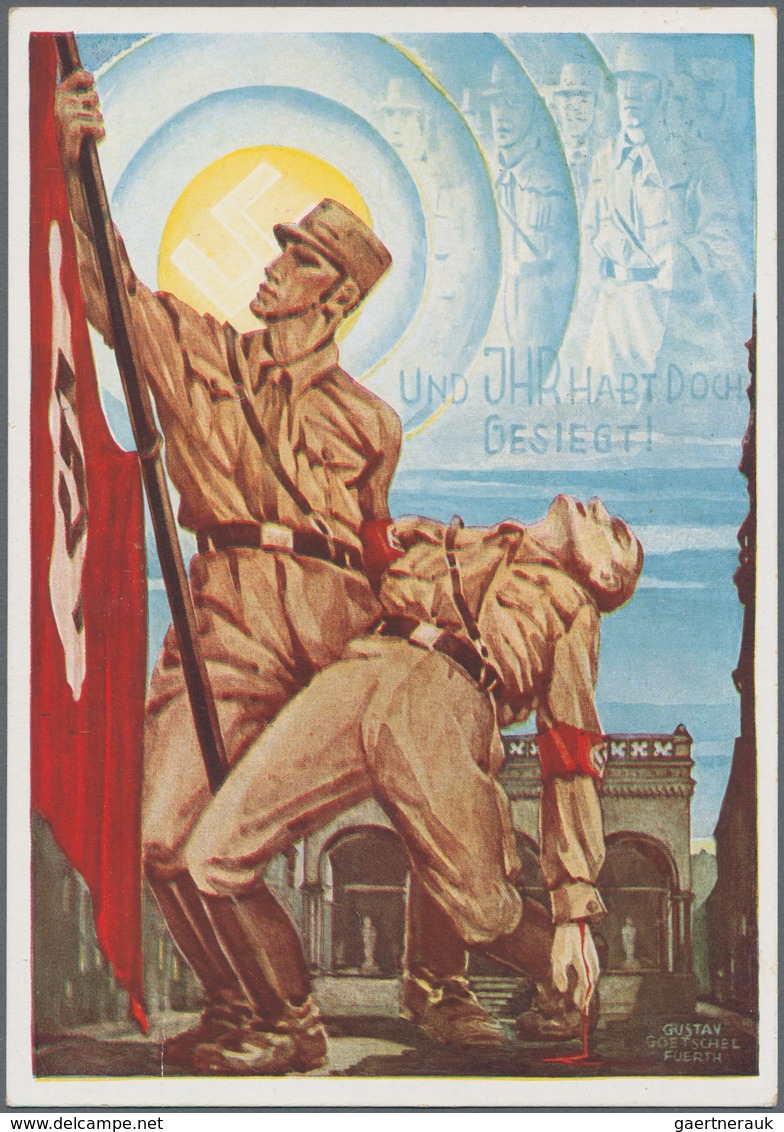 Ansichtskarten: Propaganda: 1939/1945: Bestand von 140 Propagandakarten, meist bessere Motive, in üb