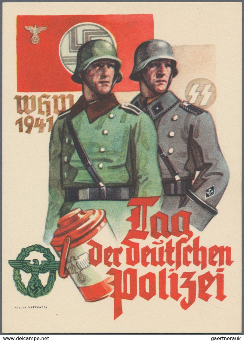 Ansichtskarten: Propaganda: 1939/1945: Bestand Von 249 Propagandakarten, Meist Bessere Motive, In üb - Political Parties & Elections