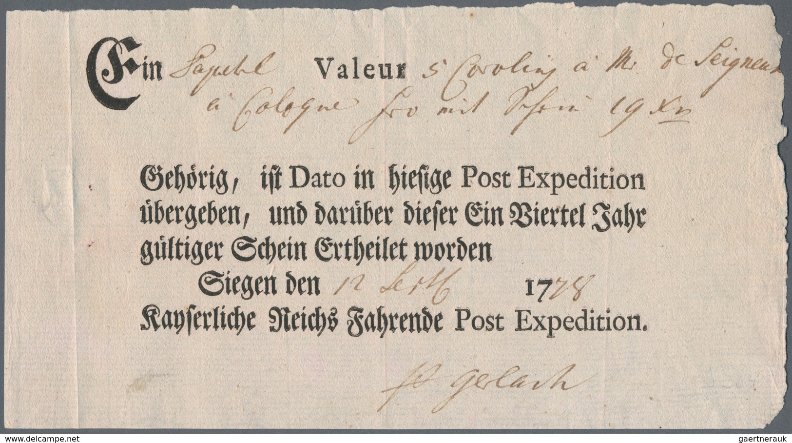 Deutschland: 1778/1977, Partie Mit über 20 Briefen, Postscheine, Karten Und Telegramme Von Bzw. Nach - Colecciones