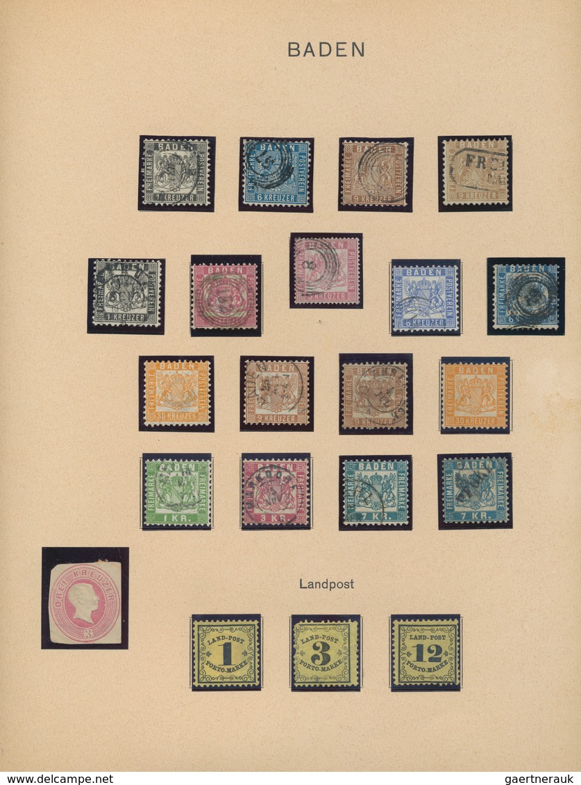 Deutschland: 1850/1945, Umfangreiche Gestempelte Und Ungebrauchte Sammlung In Drei Alten Alben, Unte - Collections