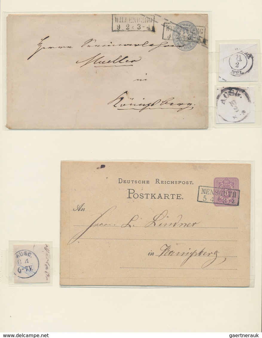 Deutschland: 1870/1940 (ca.), Eigenwilliges Konvolut In Zwei Alben, Dabei Belege Aus Ost- Und Westpr - Collections