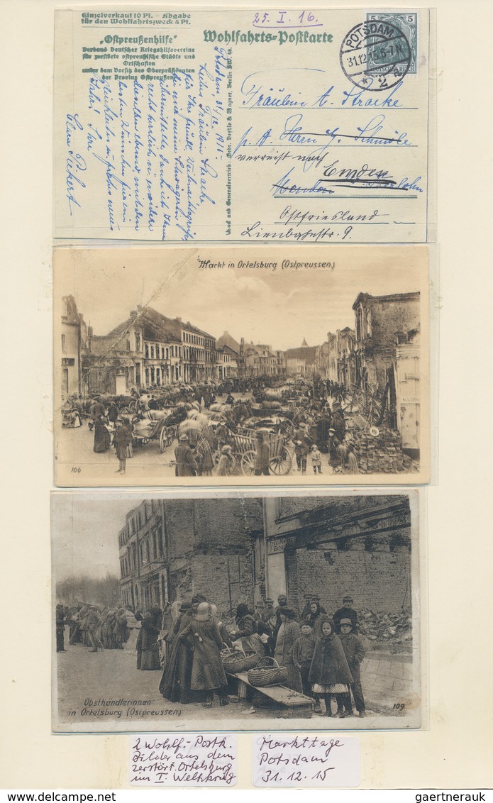 Deutschland: 1870/1940 (ca.), Eigenwilliges Konvolut In Zwei Alben, Dabei Belege Aus Ost- Und Westpr - Collections