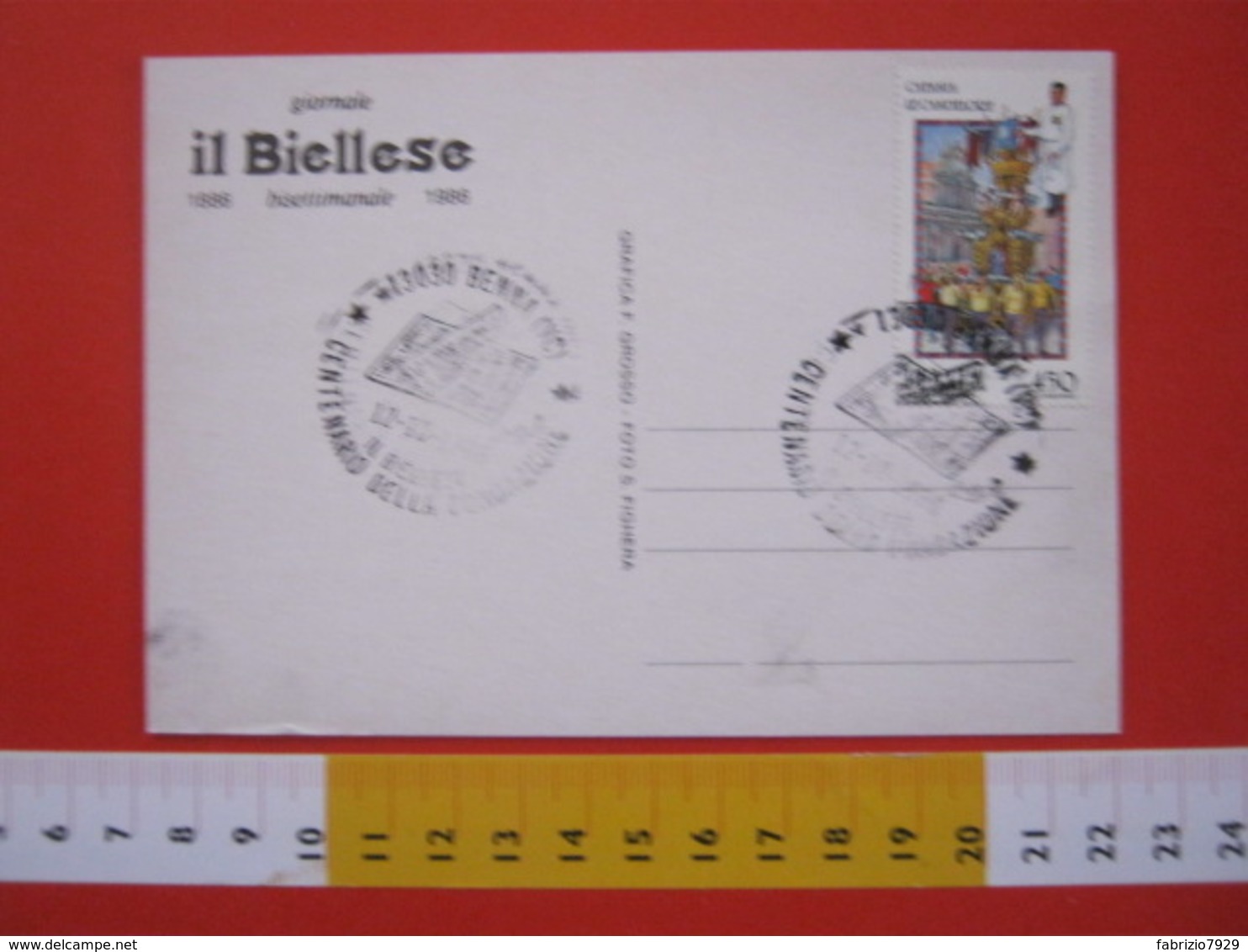 A.08 ITALIA ANNULLO - 1986 BENNA BIELLA VERCELLI 100 ANNI FONDAZIONE GIORNALE IL BIELLESE NEWSPAPER - Other & Unclassified