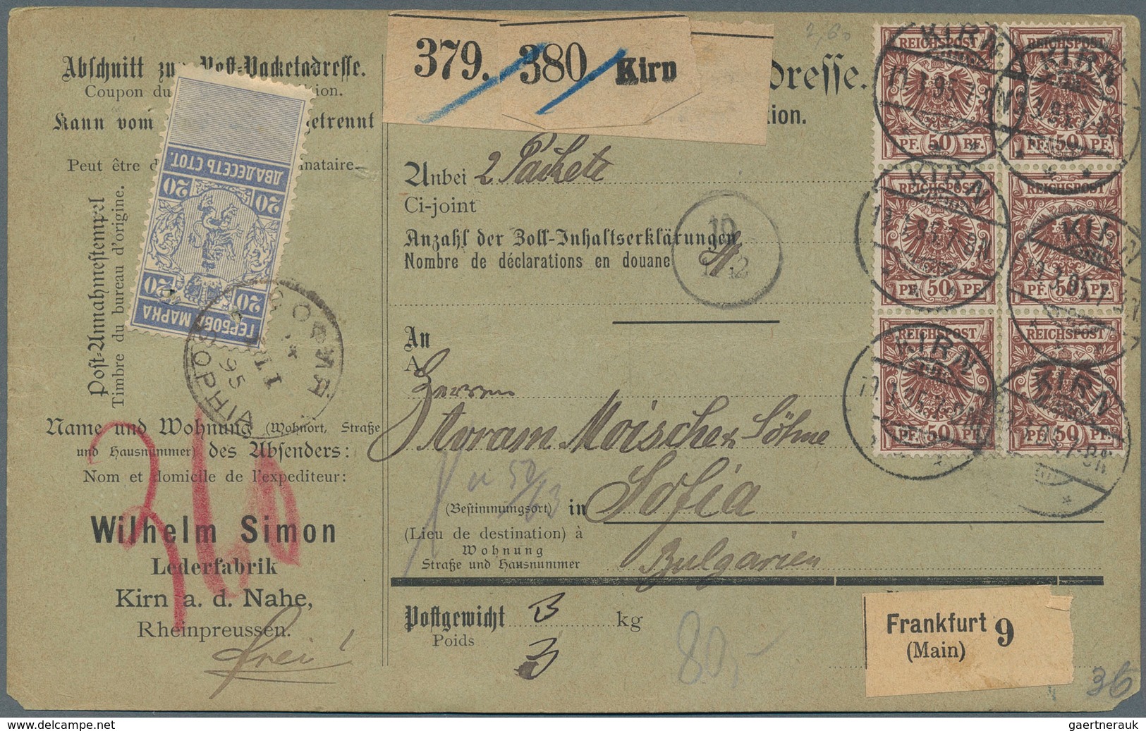 Deutschland: 1890-1944, Paketkarten, Partie Mit Rund 270 Karten, Zumeist Ins Ausland, Dabei, Bayern, - Collections