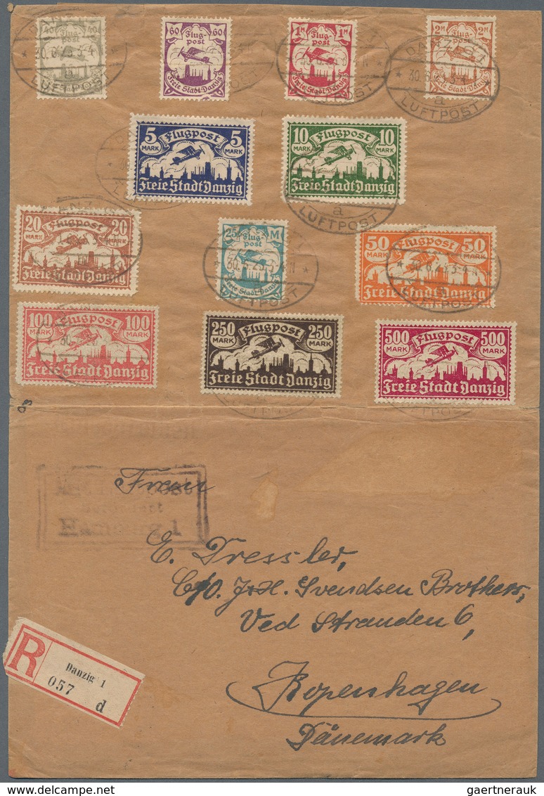 Deutschland: 1912/1954, Lot Von Sechs Briefen Und Karten, Dabei Flugpost Rhein/Main 1912 Bildkarte " - Sammlungen