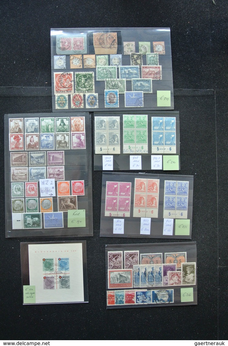 Deutschland: Small box with stockcards with various MNH, mint hinged and used material of Germany. C