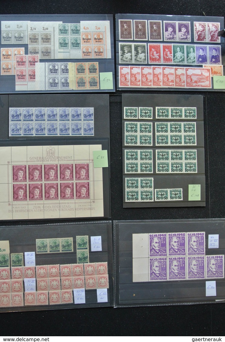 Deutschland: Small box with stockcards with various MNH, mint hinged and used material of Germany. C