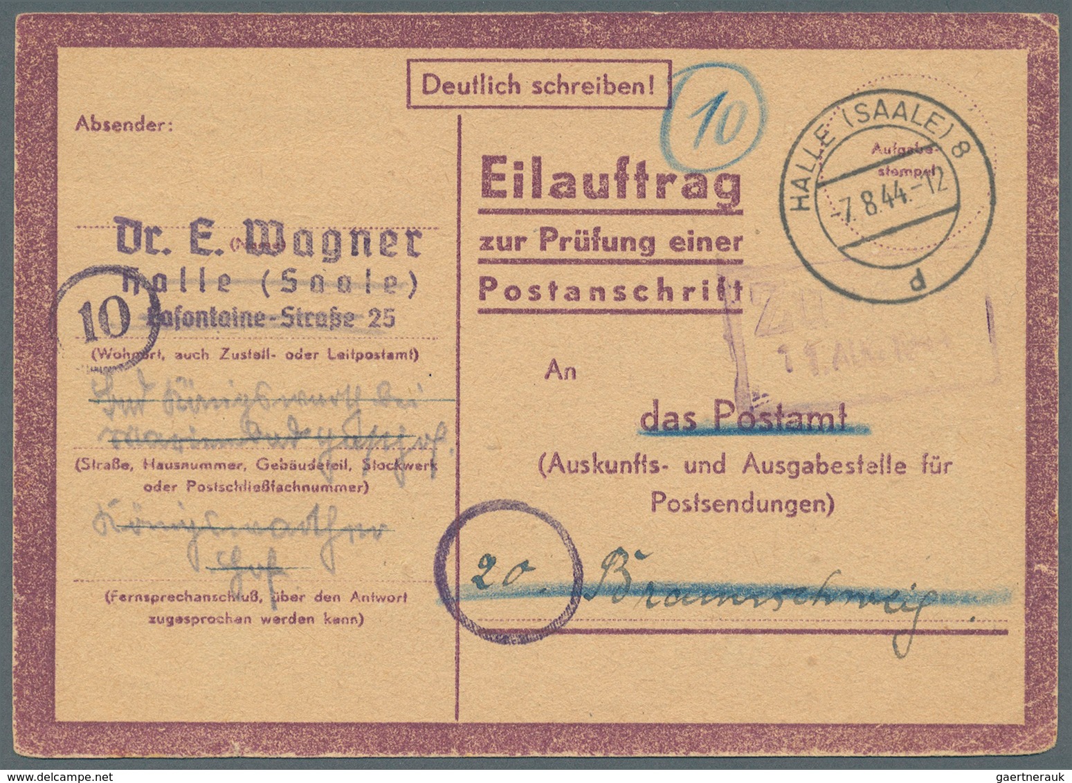 Deutschland - Besonderheiten: 1943/59, POSTLEITZAHLEN, Spezialsammlung mit ca. 60 Belegen im Ordner,