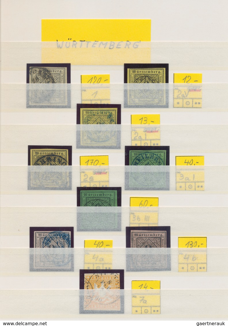 Altdeutschland: 1850/1870 (ca.), Gestempelte Partie Von Ca. 90 Marken, Dabei Bayern Quadratausgabe, - Sammlungen