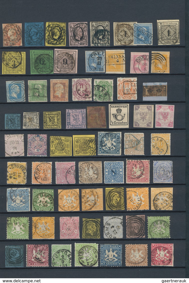 Altdeutschland: 1850/1870 (ca.), Sammlungspartie Von Ca. 120 Marken, Etwas Unterschiedliche Erhaltun - Sammlungen