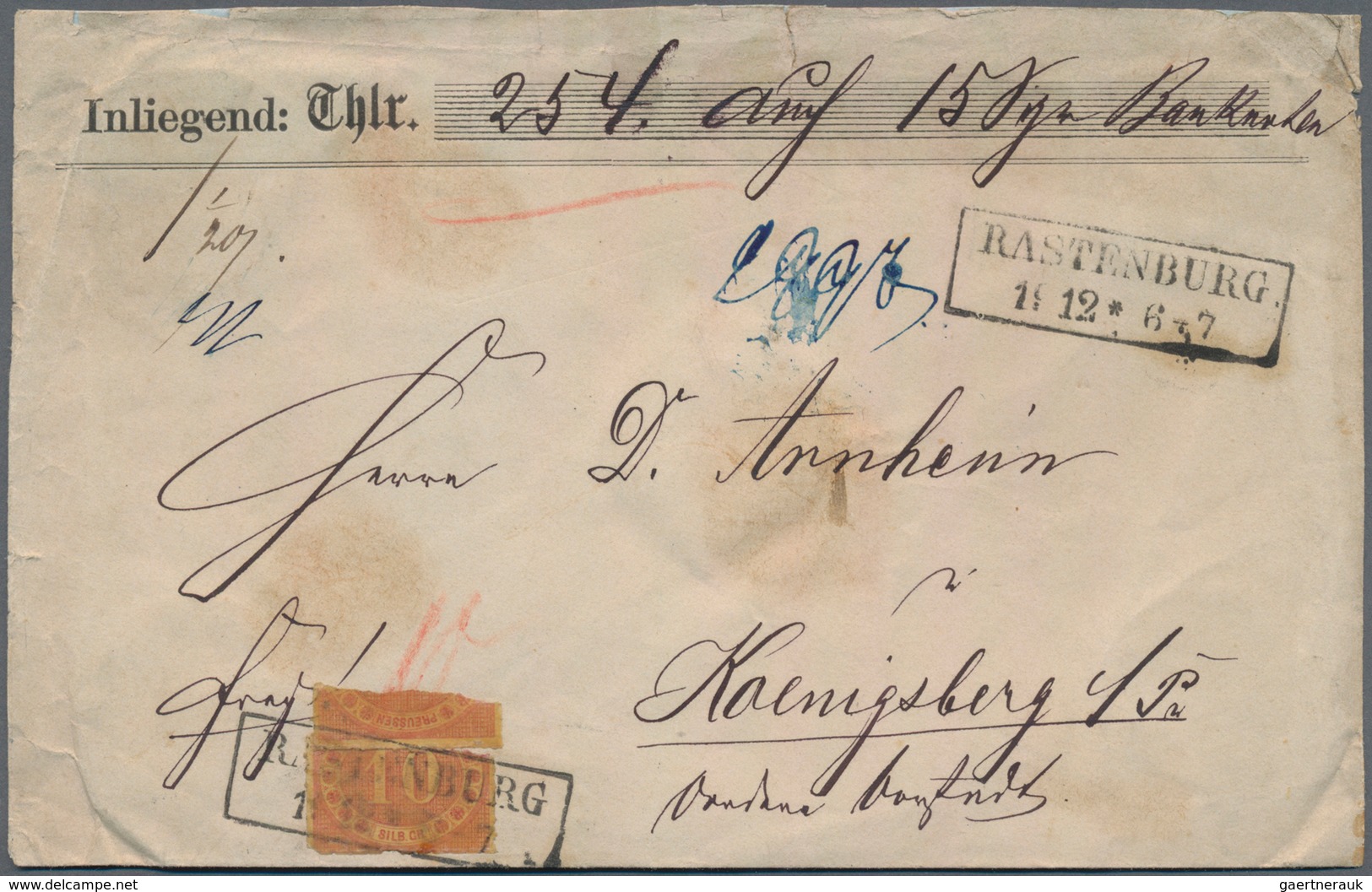 Altdeutschland: 1861/1866, Partie Mit Drei Interessanten Briefen Mit Hannover Mi.-Nr. 16 Auf Brief V - Sammlungen