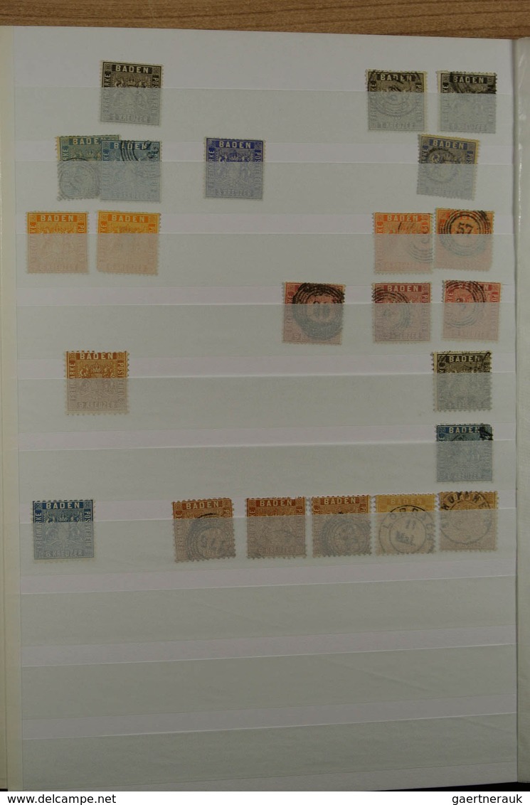 Altdeutschland: Stockbook With Various Material Of Baden And Bavaria, Including Better Stamps Like ( - Sammlungen