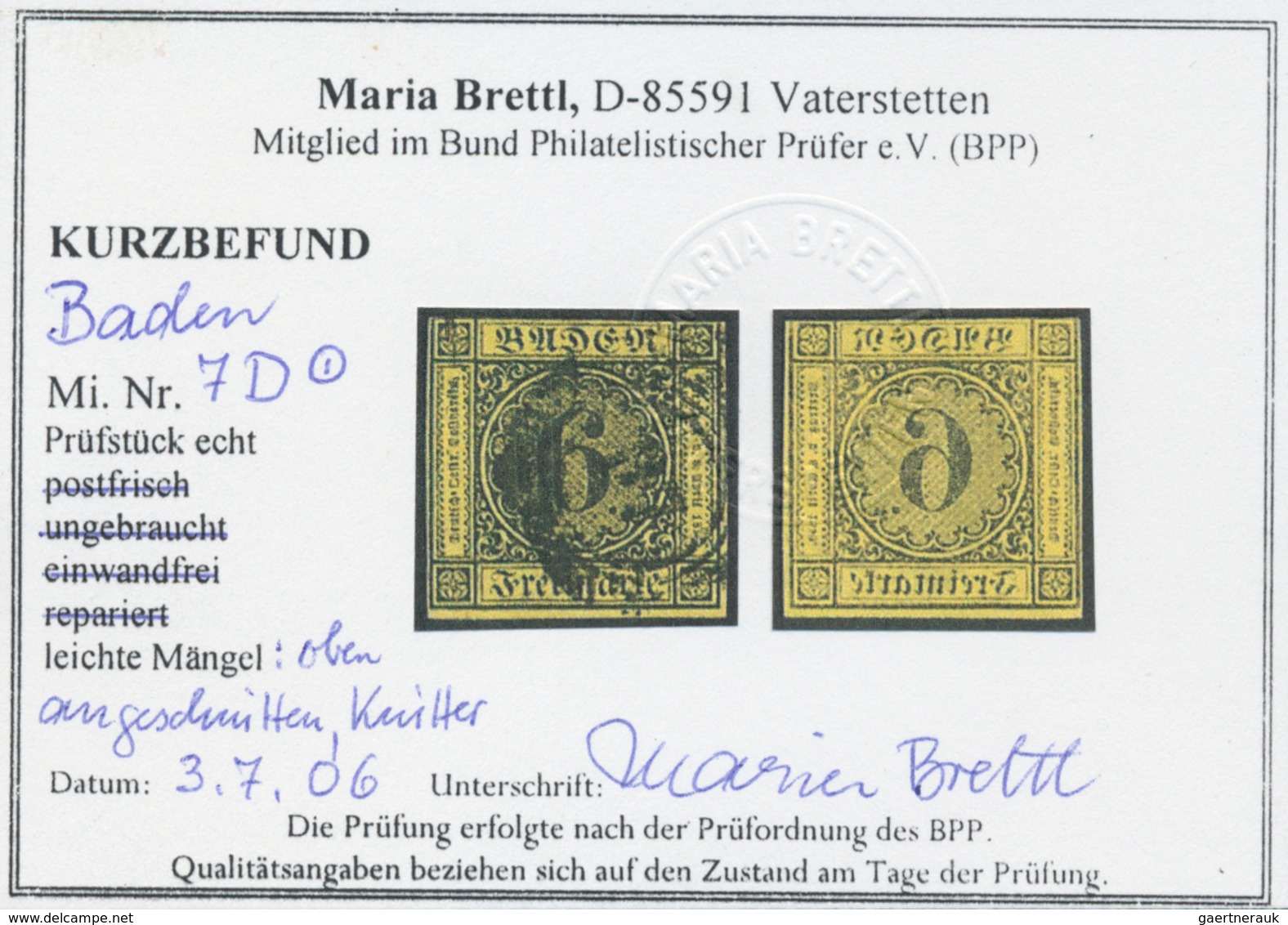 Baden - Marken und Briefe: 1851/67, Umfangreicher Posten von fast fünfzig großen Steckkarten (meist