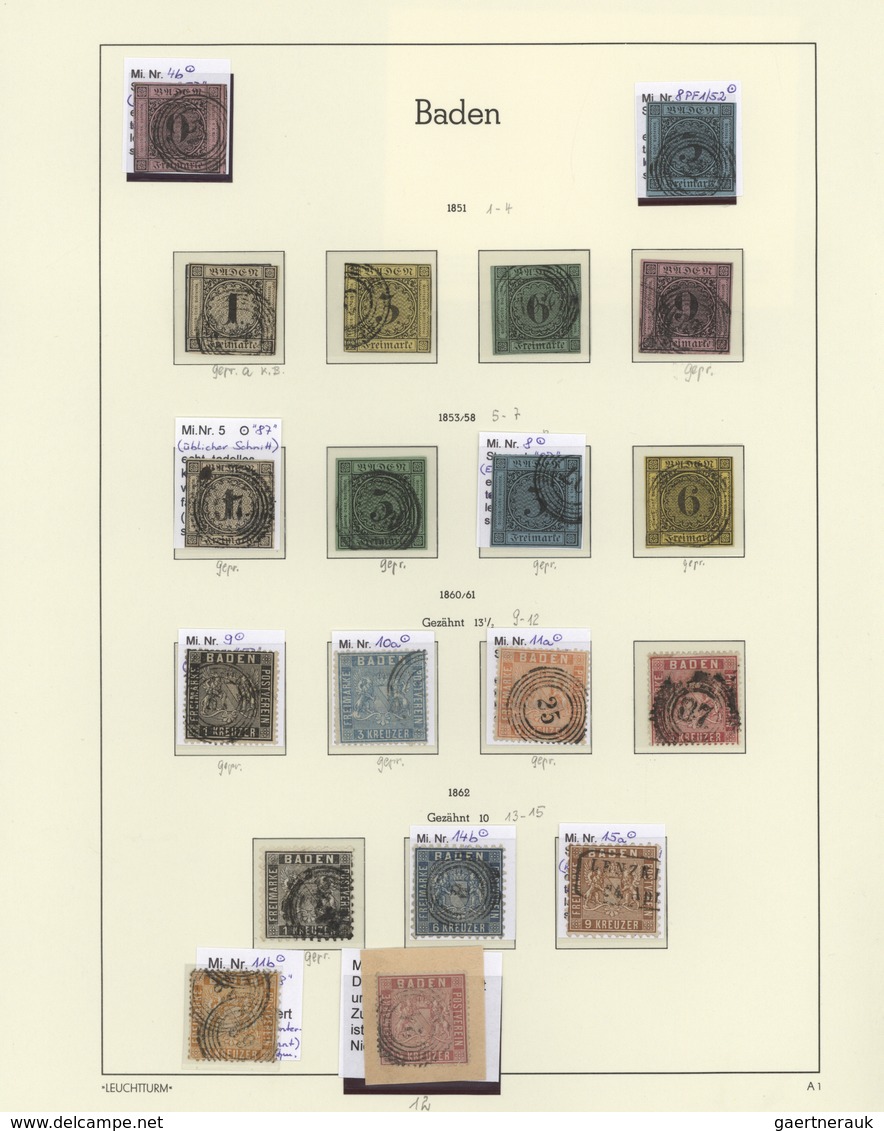 Baden - Marken Und Briefe: 1851-1868, Gestempelte In Den Hauptnummern überkomplette Sammlung Mit Vie - Other & Unclassified
