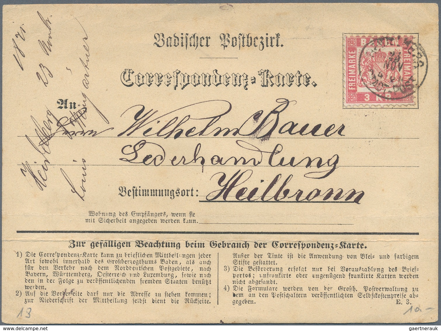 Baden - Marken Und Briefe: 1852/1870 (ca.), Hochwertige Partie Von Rund 85 Belegen Mit Guten Frankat - Sonstige & Ohne Zuordnung