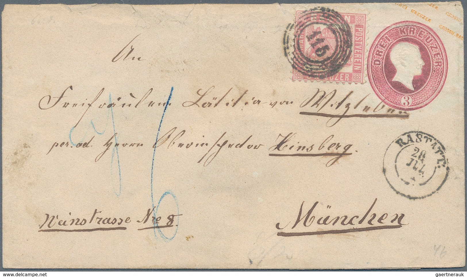 Baden - Marken Und Briefe: 1852/1870 (ca.), Hochwertige Partie Von Rund 85 Belegen Mit Guten Frankat - Other & Unclassified